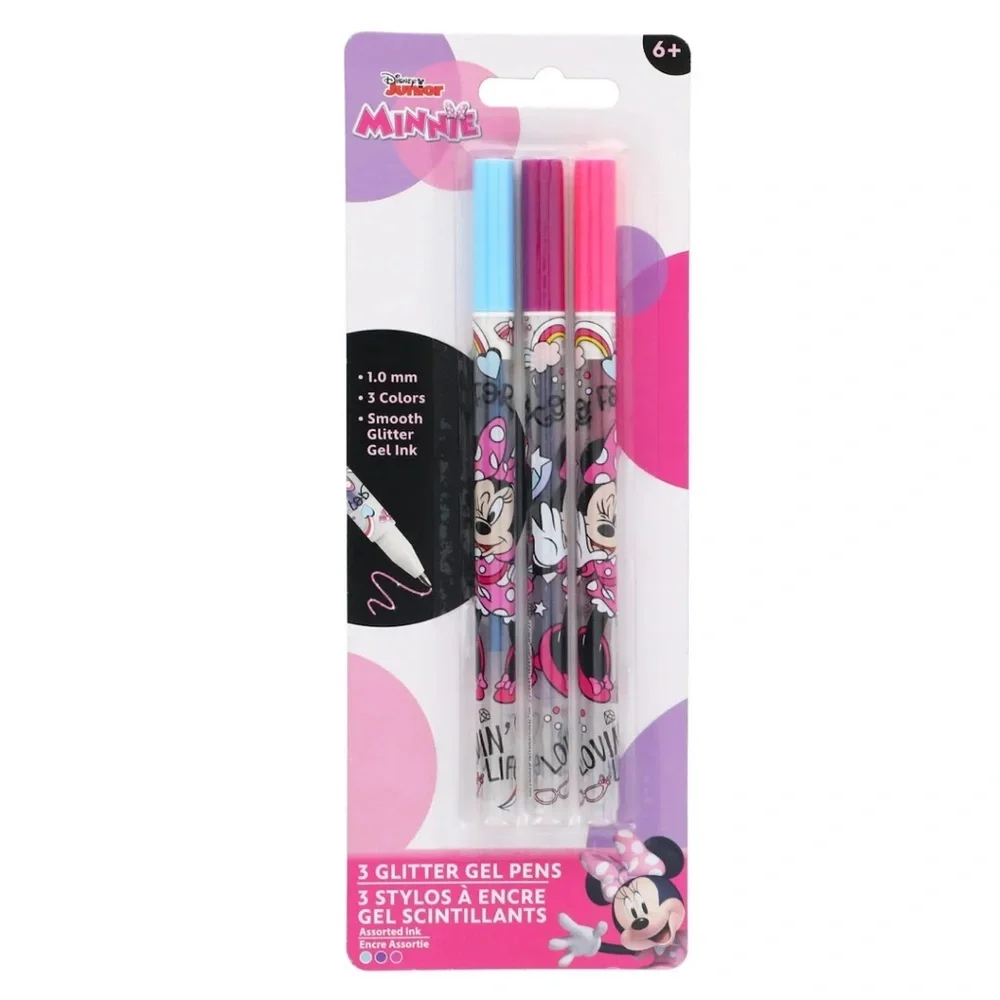 9 glitter gel pens- 3 LOL Surprise, 3 Disney Mickey Mouse, 3 Disney Princess new
